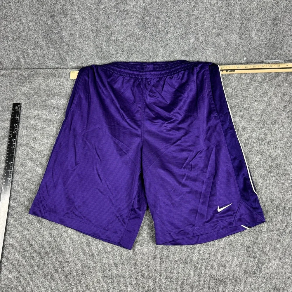 Nike Shorts Mens Size L Purple Athletic Basketball Elastic Waist Pockets Swoosh